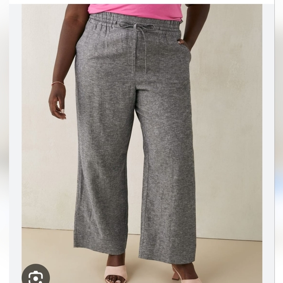 Linen Blend Wide Leg Pants - 2X - Picture 4 of 15
